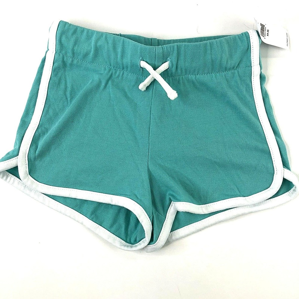 Old Navy Girl's Soft Shorts Size XS 5 Green Elastic Waist NEW